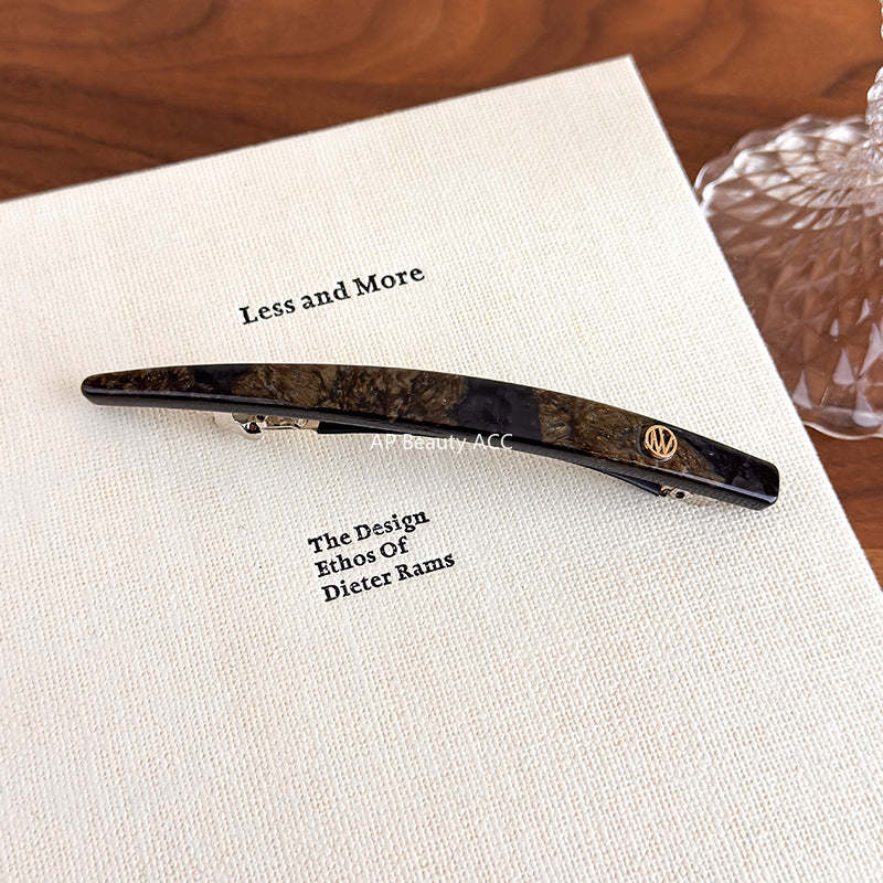 E관 - 일자형 골드 포인트 셀룰로이드 스프링 헤어핀 [27606] 25.10-4