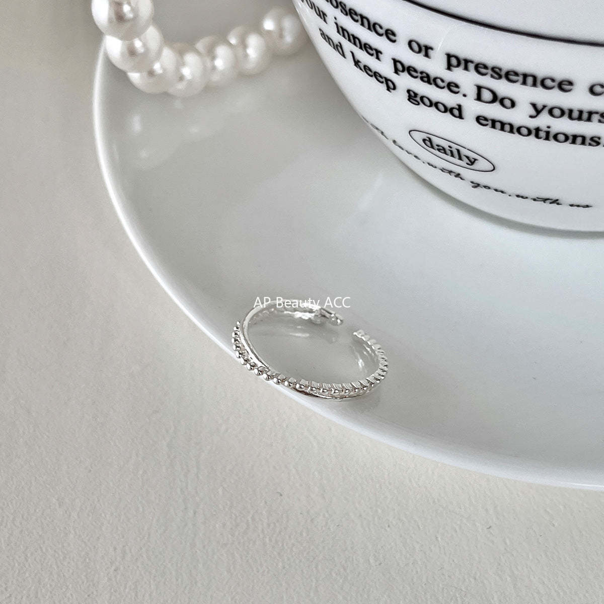 A관 - 925 실버 진주 리본 디자인 오픈형 반지 [JZ-0702] 25.11-1