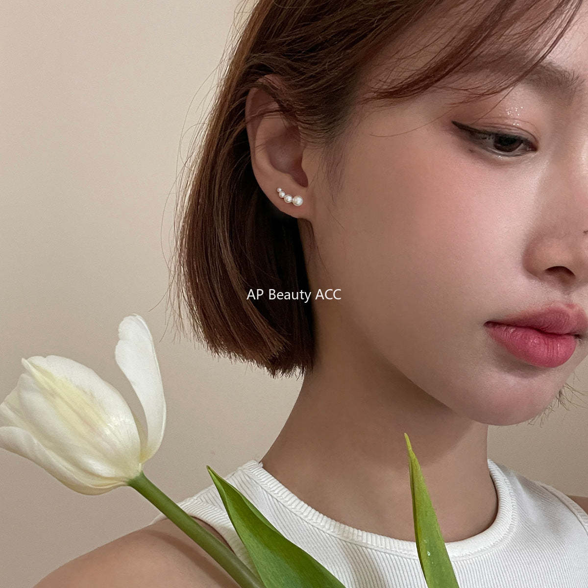 A관 - 925 은침 진주 언밸런스 스터드형 귀걸이 [EH-3346] 25.01-2