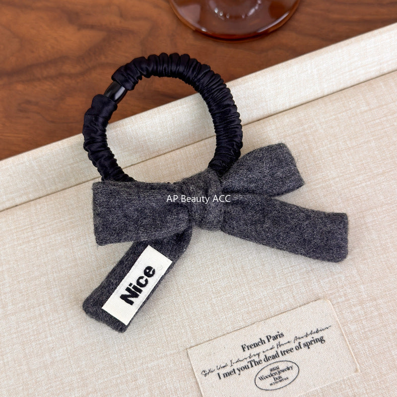 E관 - 니트 리본 디자인 슬림형 머리끈 헤어밴드 [27575] 25.10-3