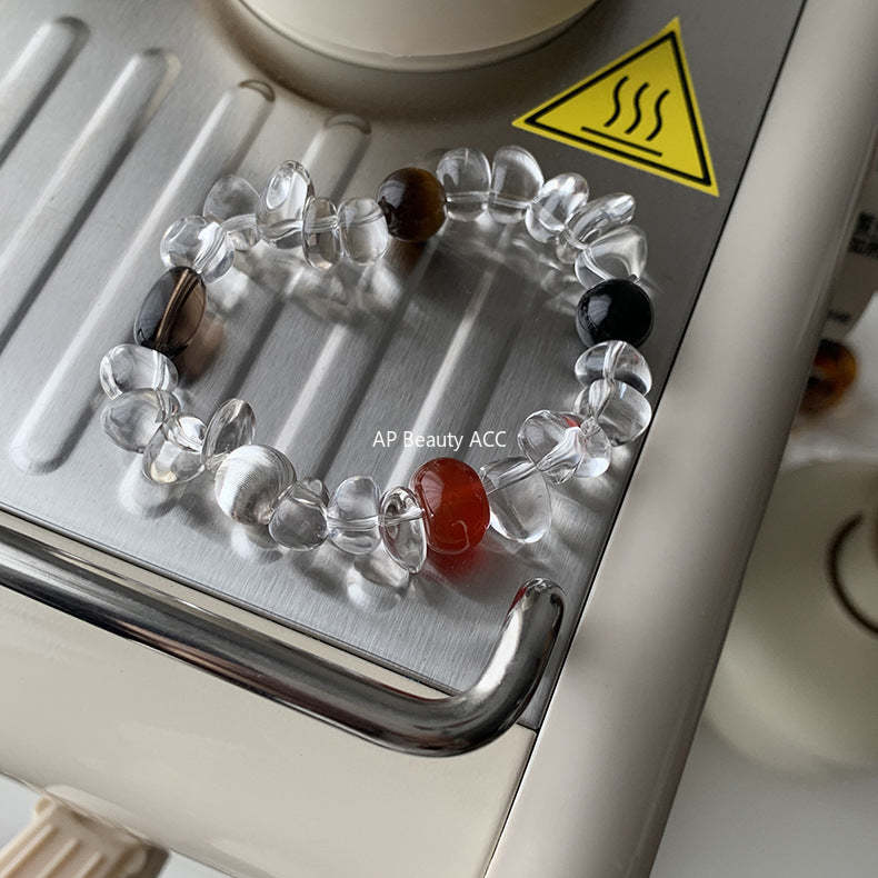 A관 - 천연 백수정 호안석 연수정 흑마노 홍마노 비즈 팔찌 [S580] 25.09-4