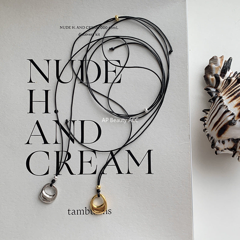 A관 - 925 실버 왁스끈 자물쇠 모양 펜던트 목걸이 [X638] 25.10-2