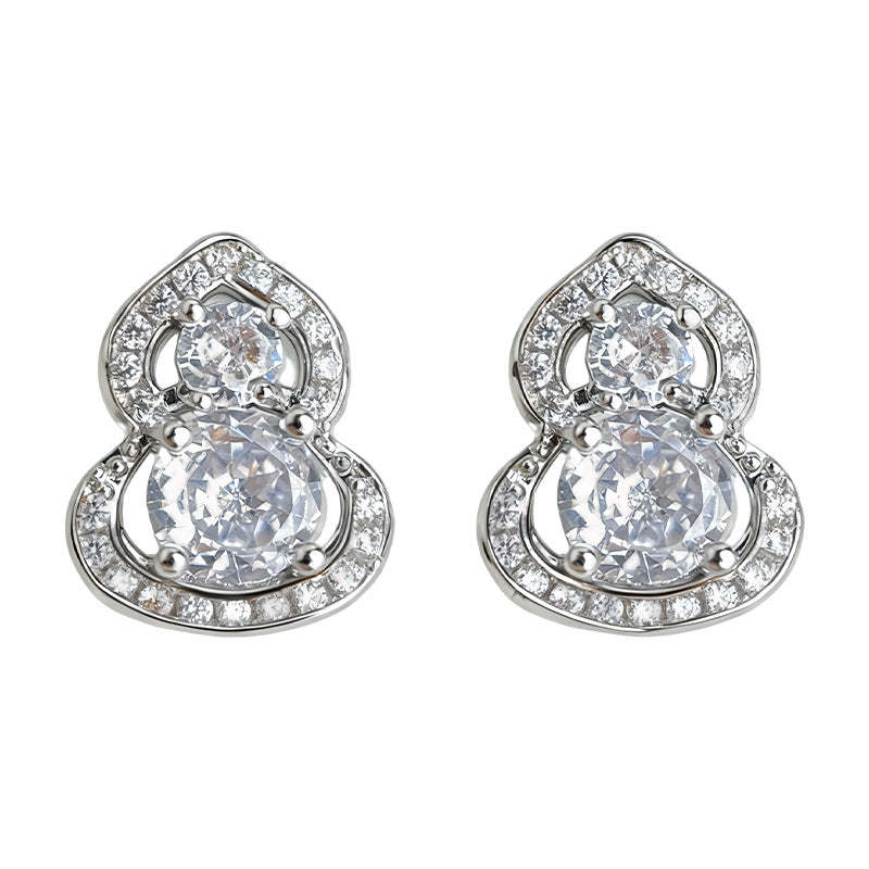 C관 - 호리병 모양 큐빅 925 은침 귀걸이 [7199] 25.12-1