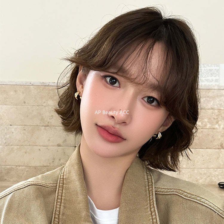 A관 - 큐빅 반원형 925 은침 스터드 귀걸이 [EH-4282] 25.12-1