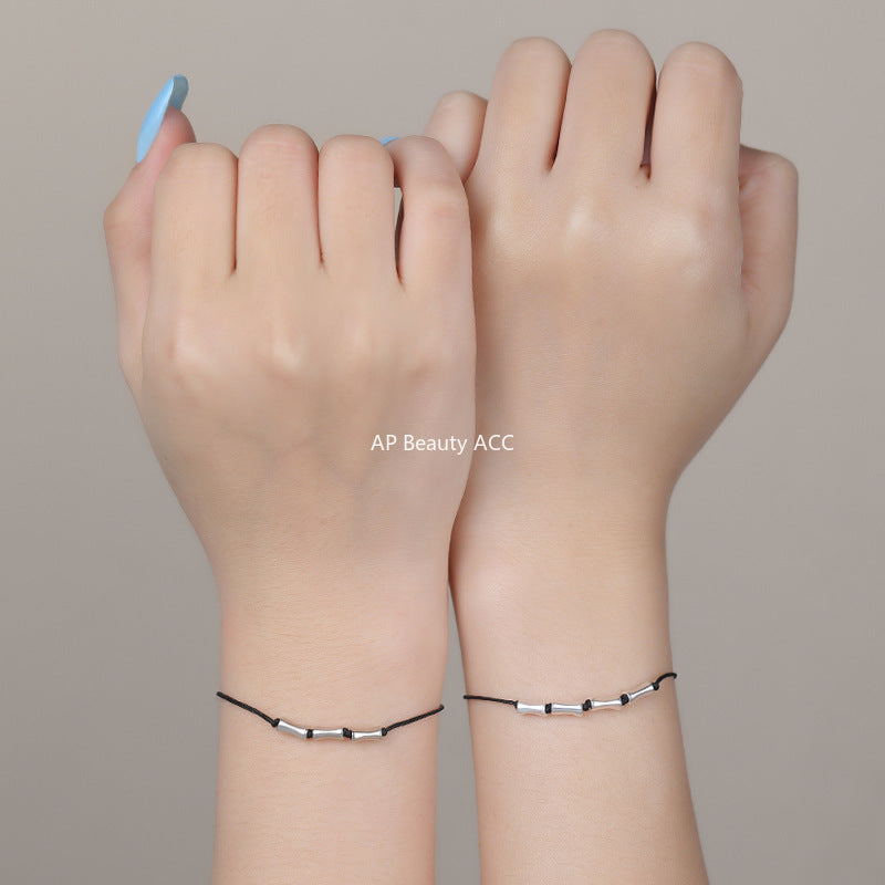 B관 - 999 실버 대나무 마디 디자인 커플 팔찌 [YC4481SL_1] 25.10-3