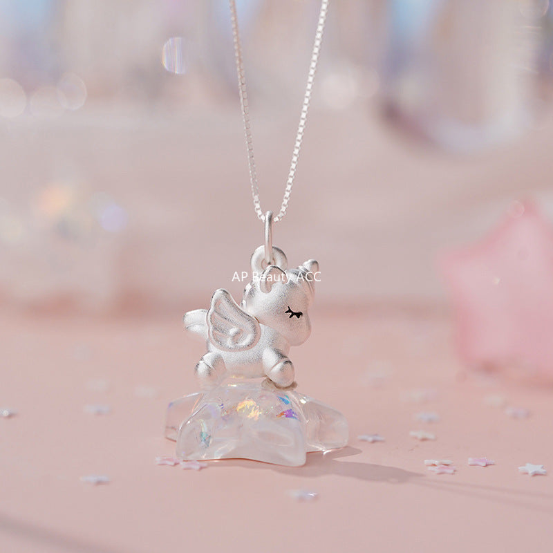 B관 - 999 실버 유니콘 디자인 목걸이 [YC3892N] 25.10-1