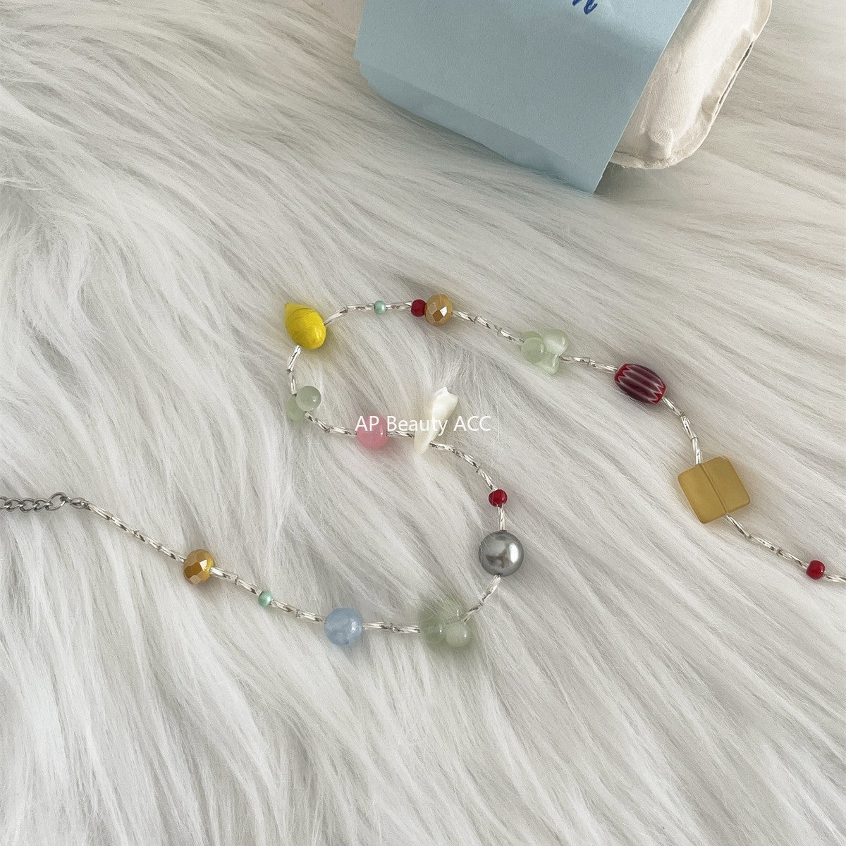 A관 - 컬러 원석 자개 비즈 목걸이 [XL-1215] 25.10-1