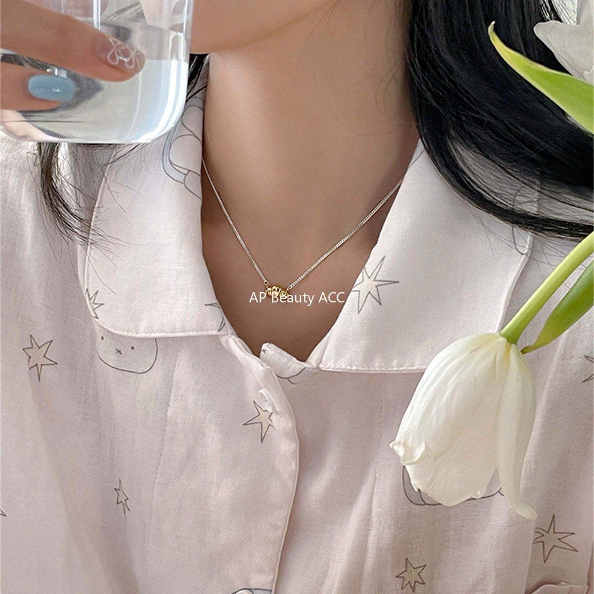 A관 - 925 실버 크루아상 펜던트 목걸이 [XL-1109] 25.06-3