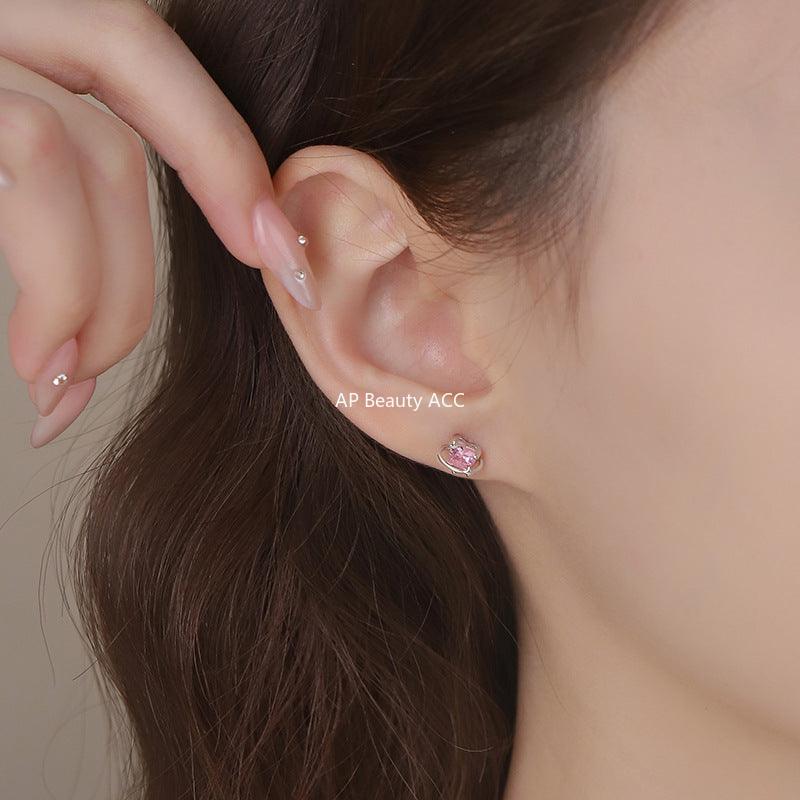 B관 - 999 실버 하트 행성 디자인 귀걸이 [YC5006E_1] 25.04-2