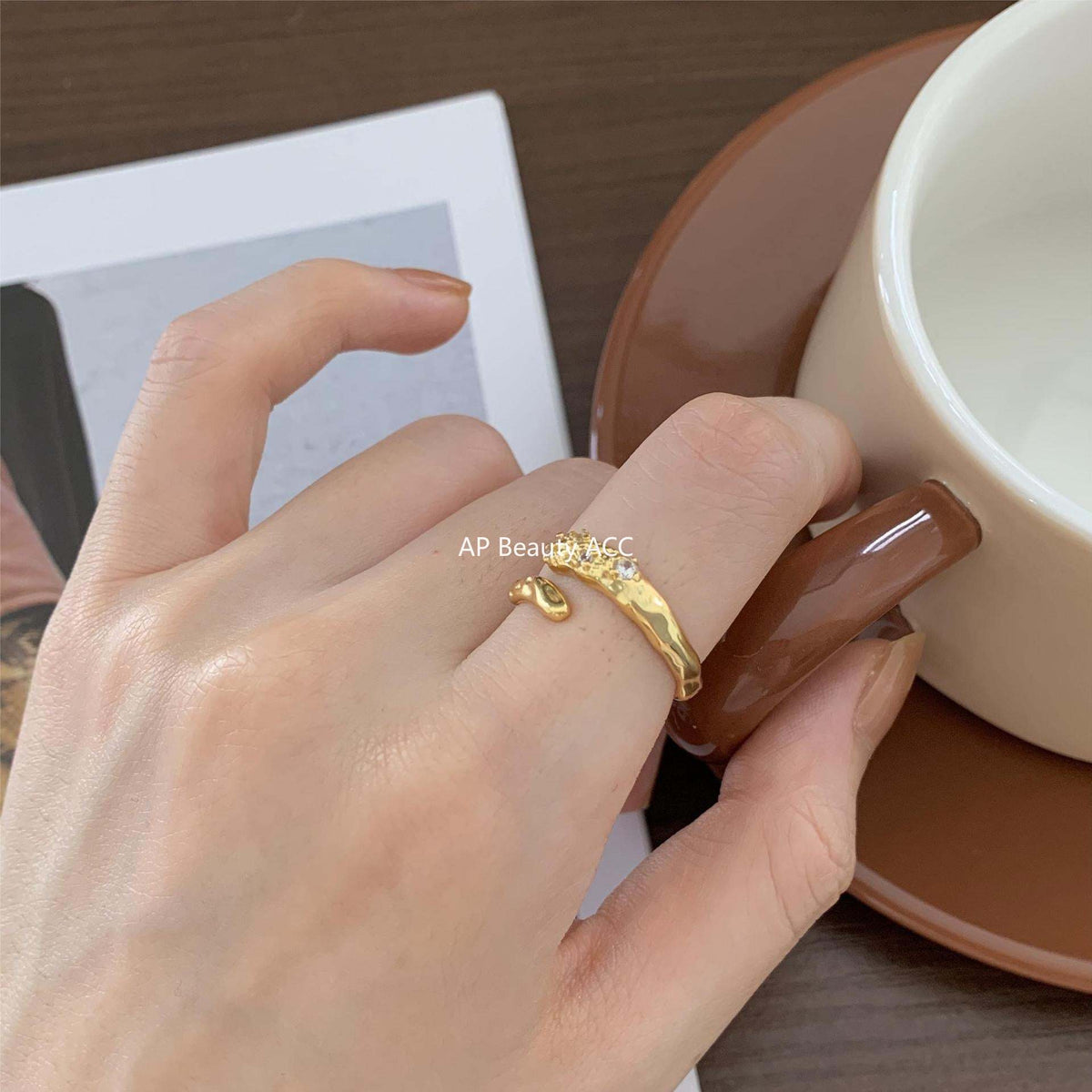 F관 - 925 실버 비정형 큐빅 오픈형 반지 [J1269] 25.12-2