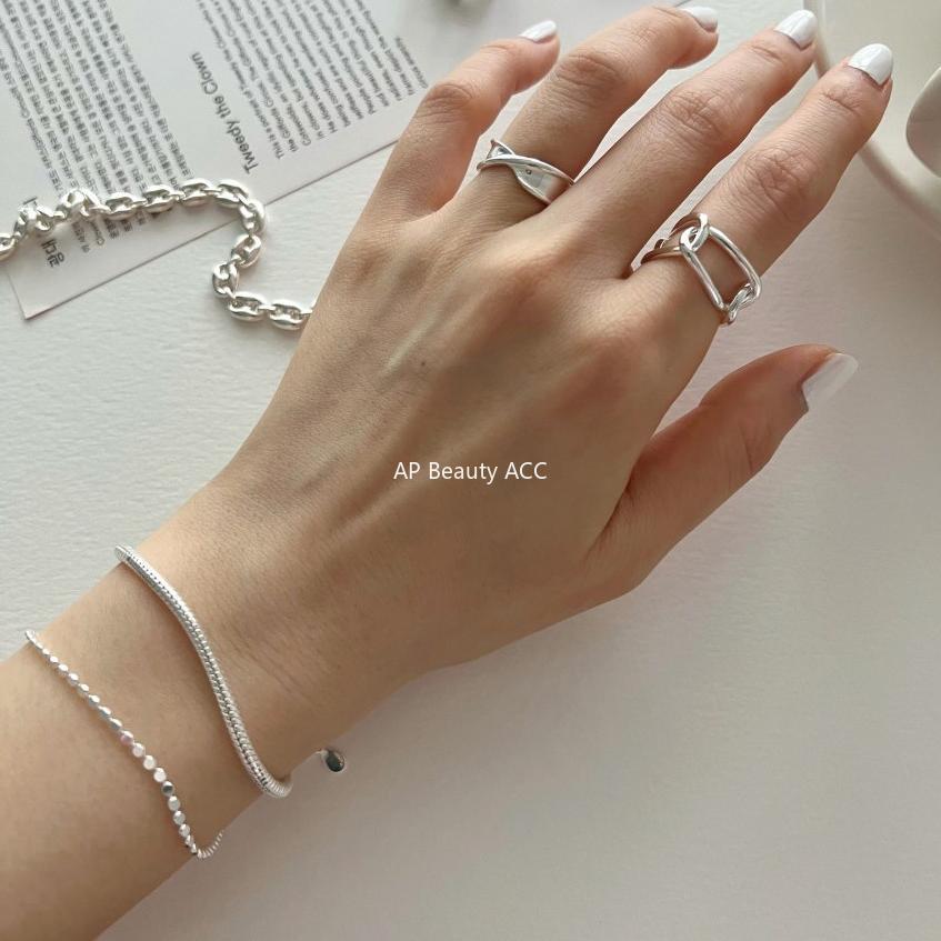 F관 - 925 실버 볼드 스네이크본 뱀뼈 체인 팔찌 [A324] 25.11-2