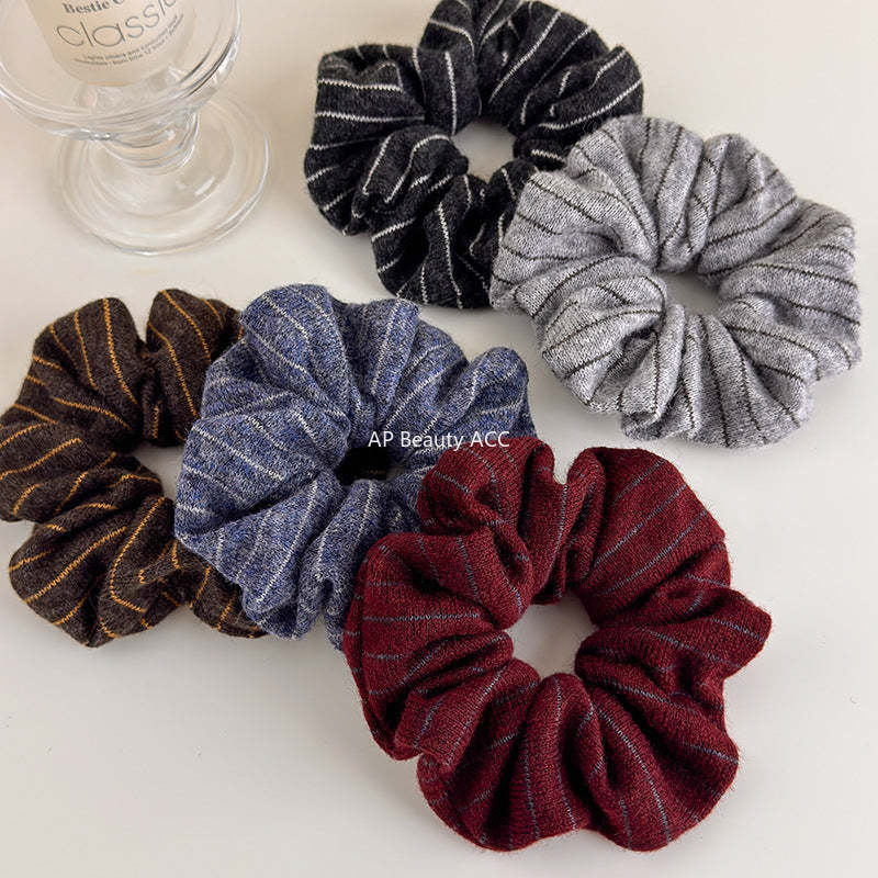 E관 - 사선 스트라이프 니트 울 머리띠 곱창 헤어밴드 [27523] 25.09-4