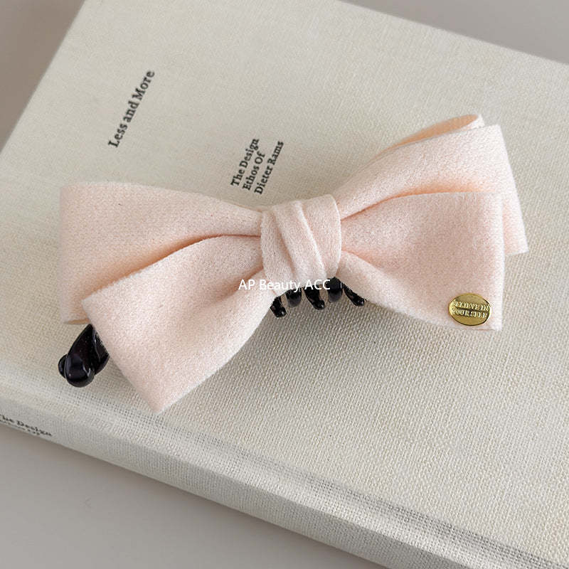 E관 - 양면 모직 리본 골드 포인트 집게핀 [27639] 25.11-1