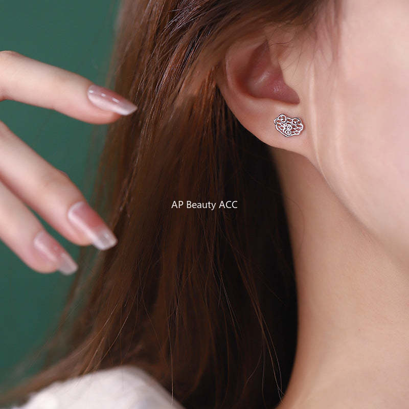 B관 - 999 실버 복(福)자 목걸이 귀걸이 [YC0258N_2 YC2208E_1] 24.11-2