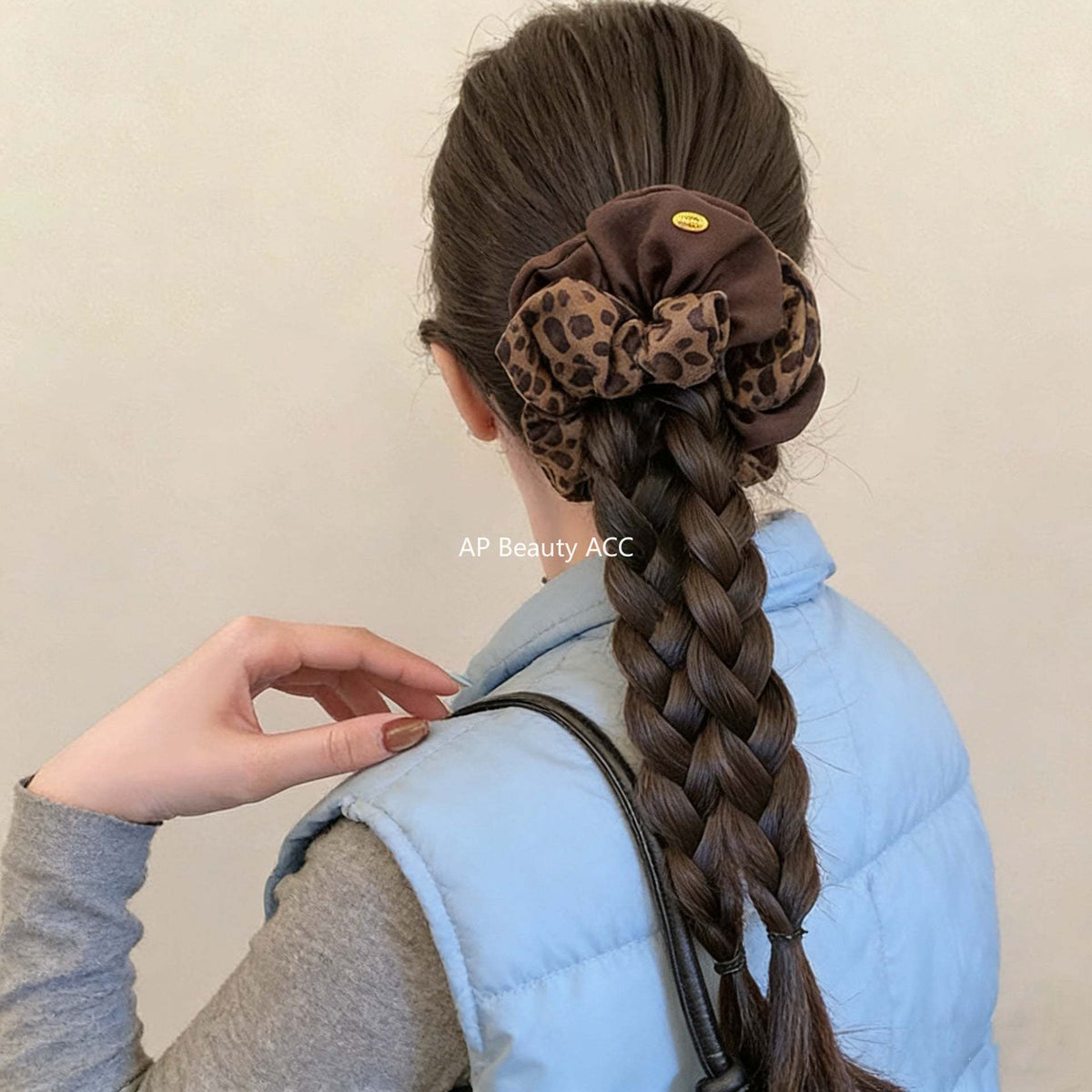 E관 - 레오파드 패턴 패브릭 배색 곱창 헤어밴드 [27772] 25.12-2