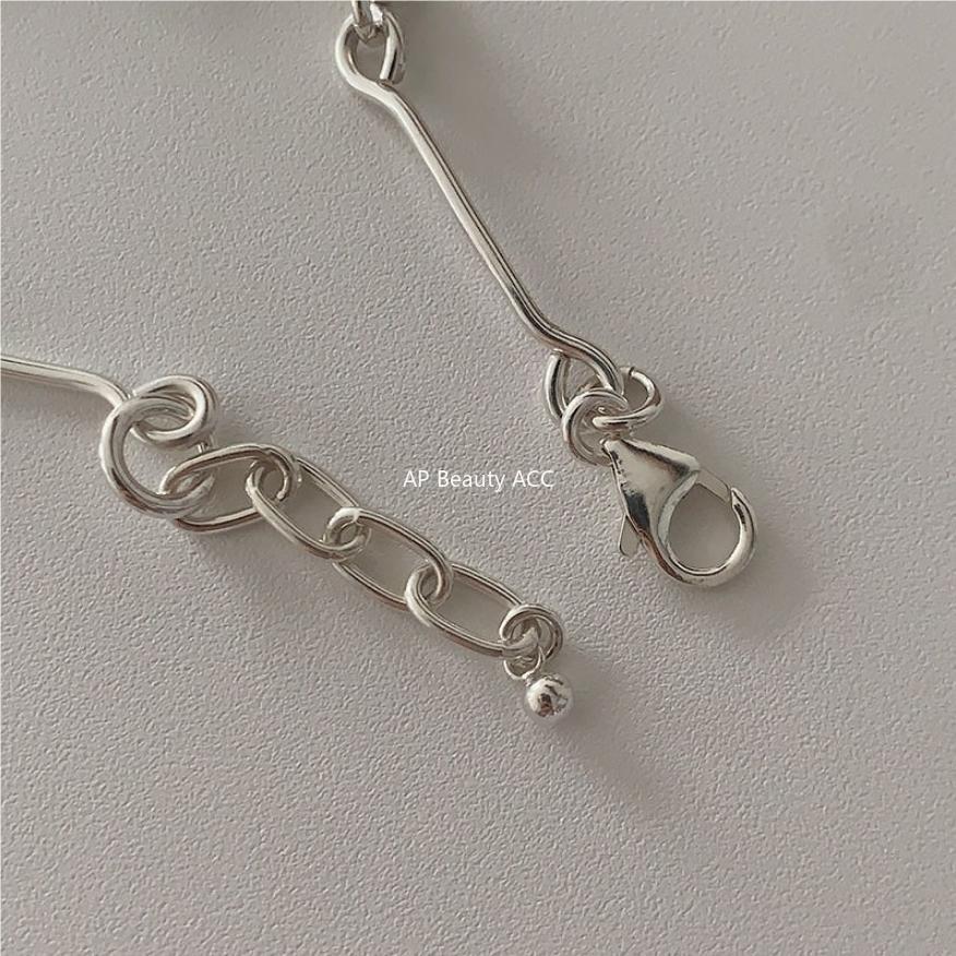 F관 - 925 실버 얇은 연결 라인 디자인 팔찌 [A335] 25.10-4