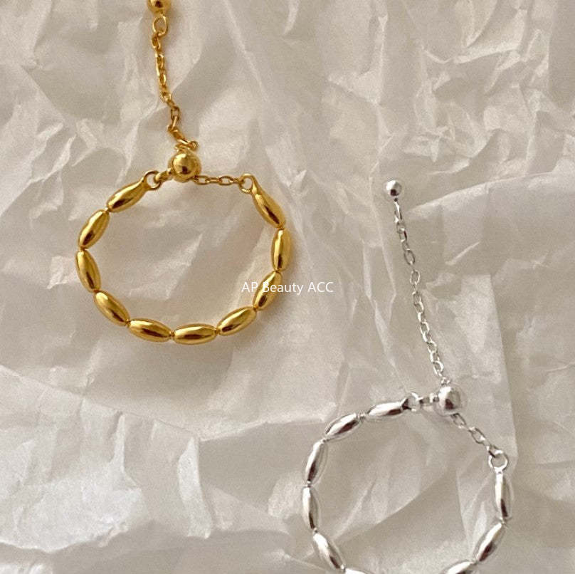 F관 - 925 실버 올리브 비즈 반지 [J1621] 25.12-1