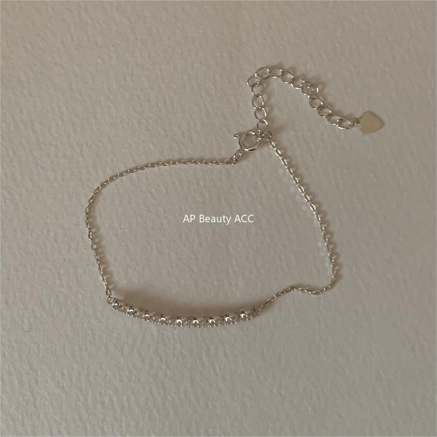 F관 - 925 실버 큐빅 체인 팔찌 [A379] 24.05-5