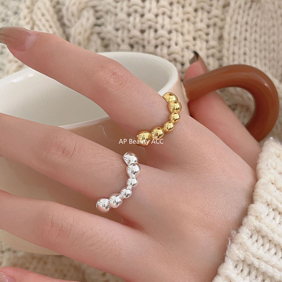 F관 - 925 실버 라운드 비즈 오픈형 반지 [J1927] 25.10-2