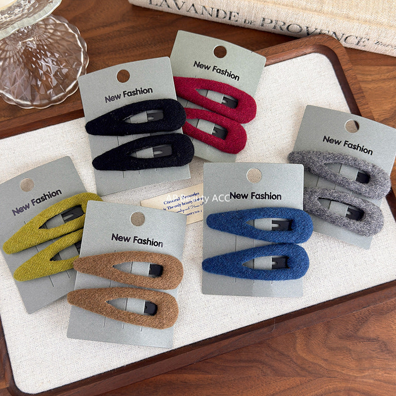 E관 - 모직 물방울 모양 사이드 헤어핀 [27647] 25.11-1