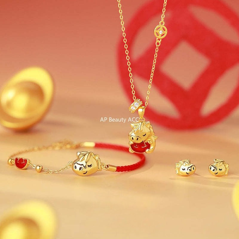 B관 - 999 실버 말 디자인 목걸이 팔찌 귀걸이 [YC9697E_1 YC0248N_1 YC5388SL_1] 25.11-3