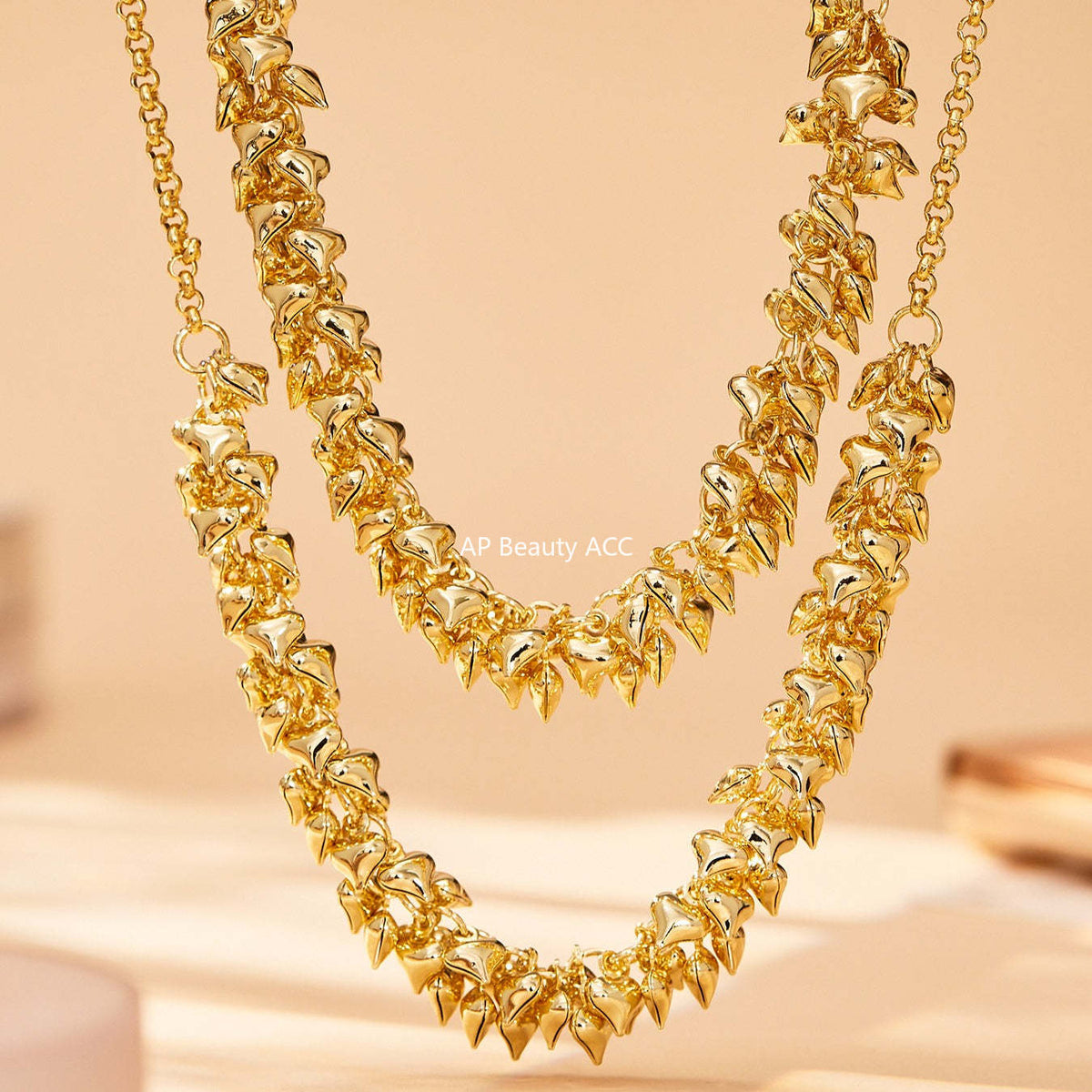 D관 - 미니 하트 펜던트 18K 도금 스테인리스 스틸 목걸이 [P1700] 25.11-3