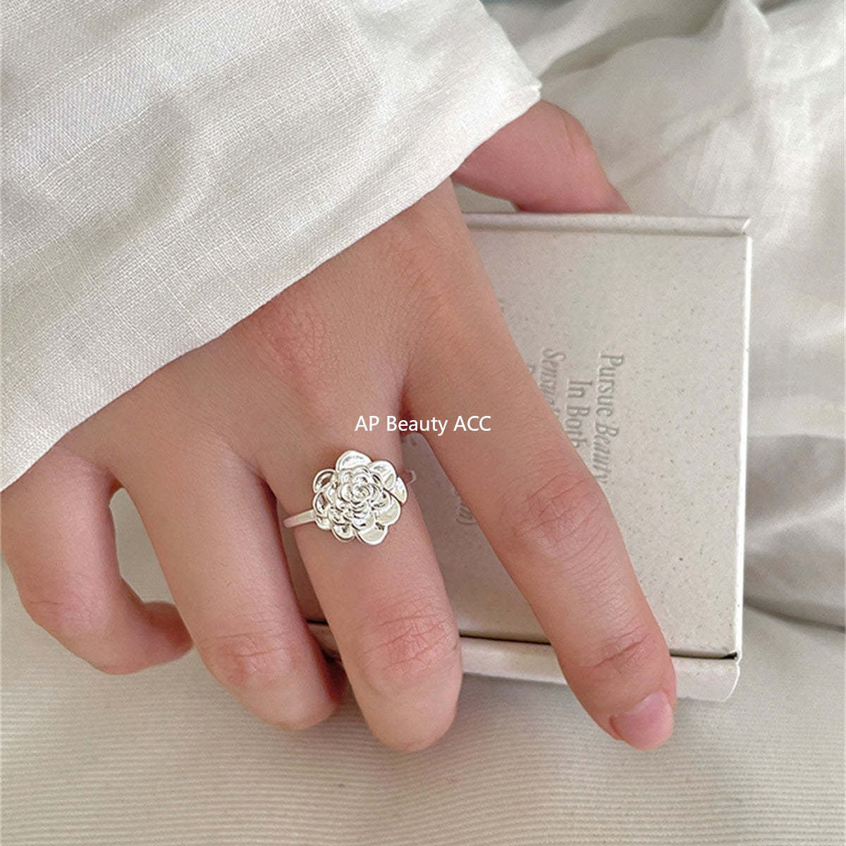 A관 - 925 실버 빅 플라워 모양 오픈형 반지 [JZ-0711] 25.09-4