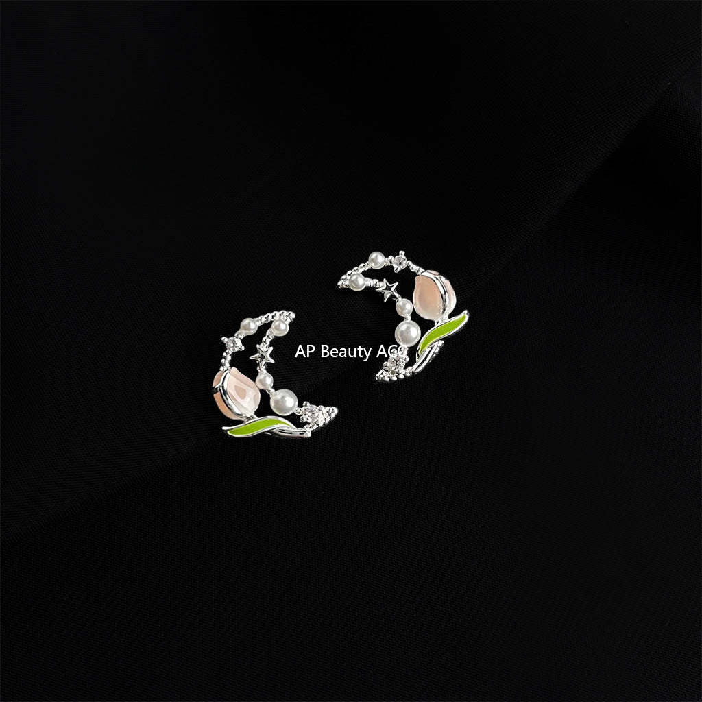 C관 - 큐빅 레진 진주 무피어싱 나선형 이어커프 귀걸이 [EJ0203F] 25.02-3