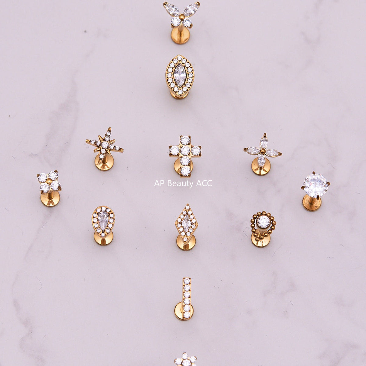 D관 - 티타늄 합금 스틸 입술용 단품 피어싱 [T009] 25.11-2