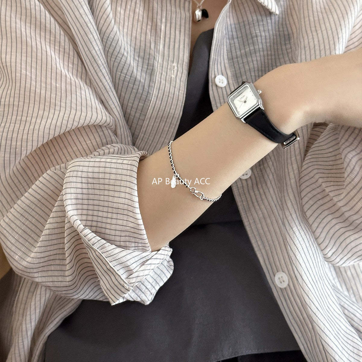 A관 - 925 실버 스마일 웨이브 체인 팔찌 [SL-482] 25.09-4