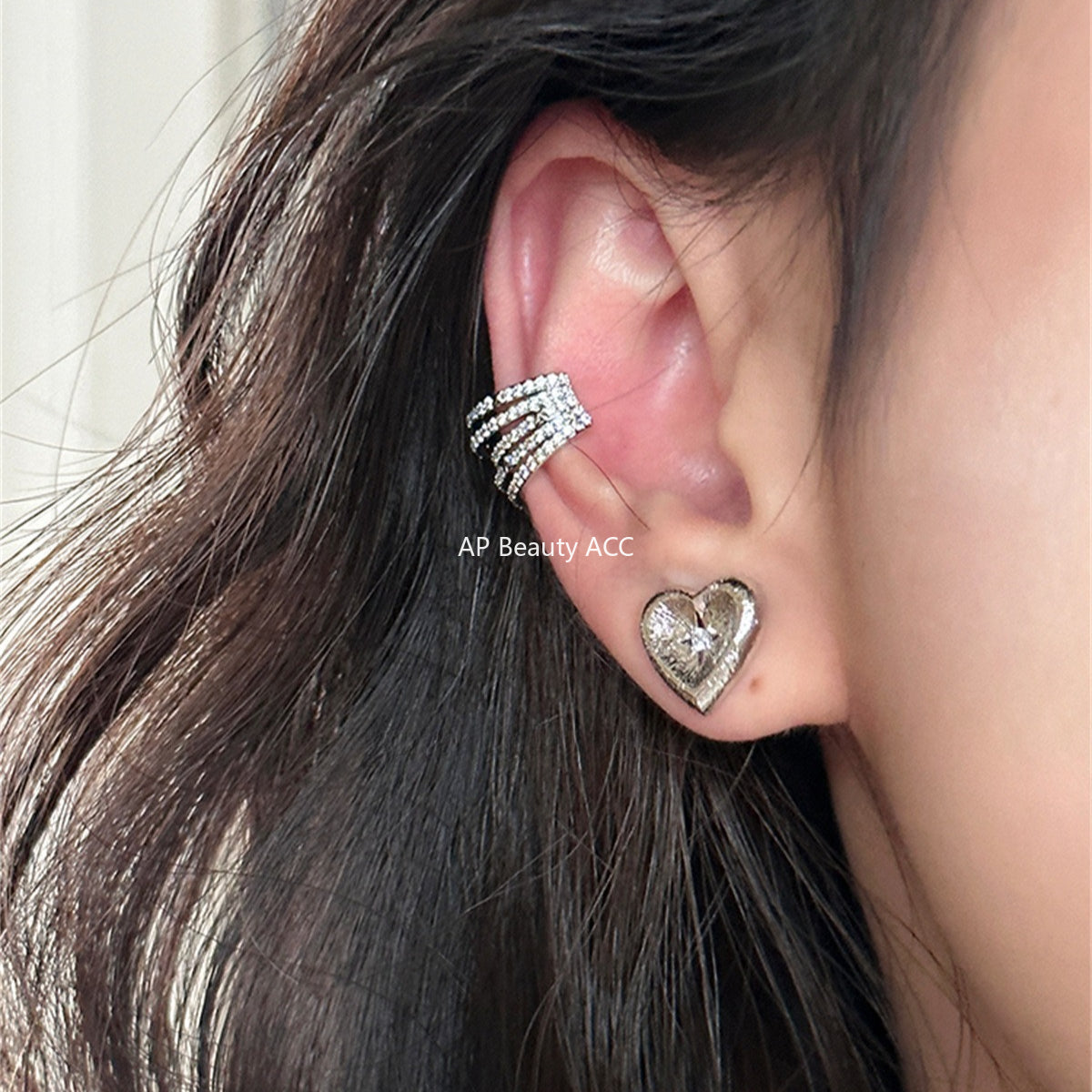 A관 - 925 은침 하트 큐빅 귀걸이 [EH-4013] 25.10-1