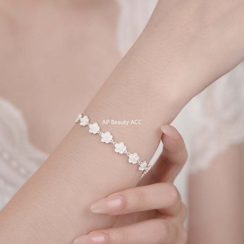 B관 - 999 실버 플라워 연결 체인 디자인 팔찌 [YC4589SL_1] 25.10-5