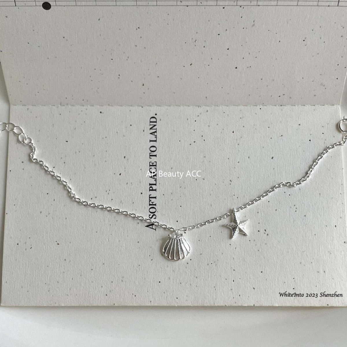 F관 - 925 실버 불가사리 조개 펜던트 팔찌 [A393] 25.11-3