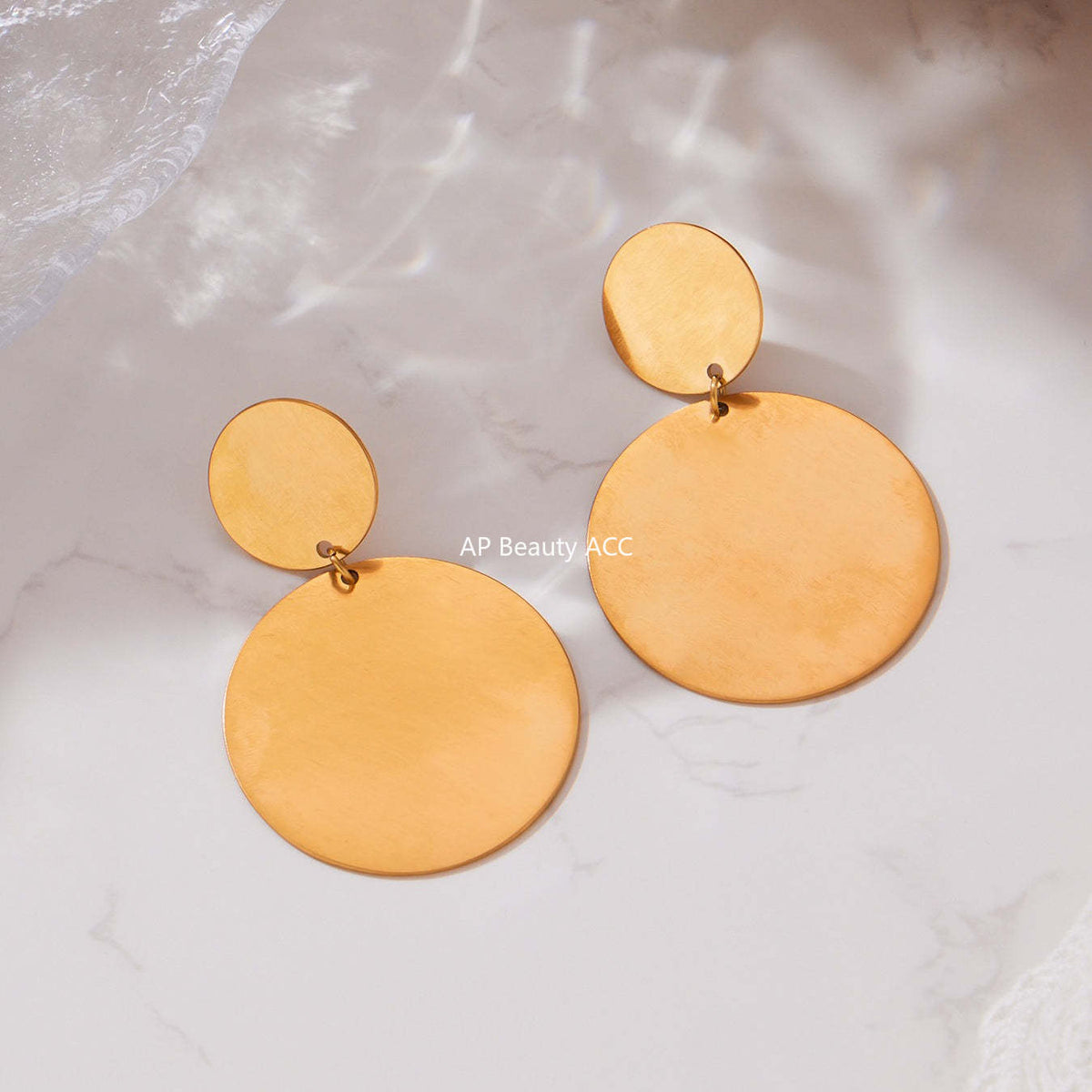 D관 - 스테인리스 18K 도금 원형 링 목걸이 귀걸이 반지 [TXP458] 25.10-5