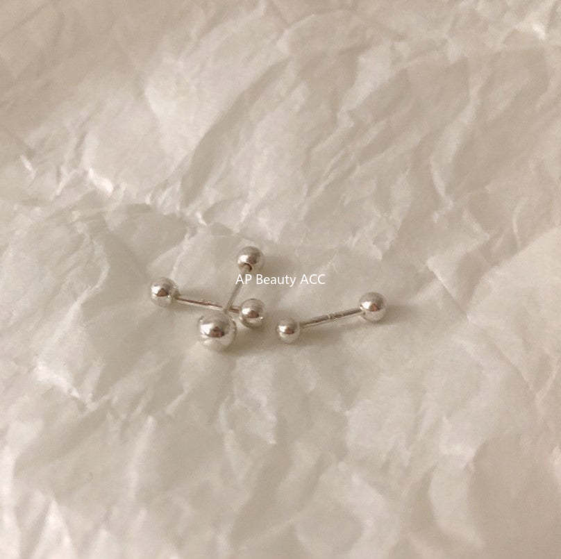 F관 - 925 실버 비즈 피어싱 귀걸이 [C876] 25.12-1