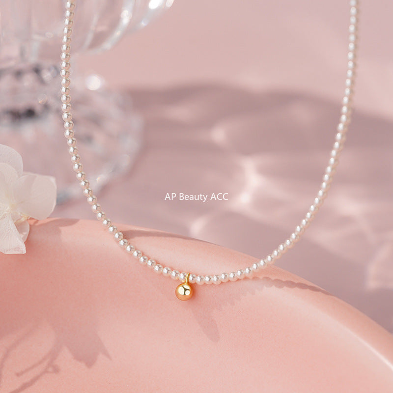 B관 - 925 실버 진주 골드 비즈 목걸이 [YC4062N] 25.10-2