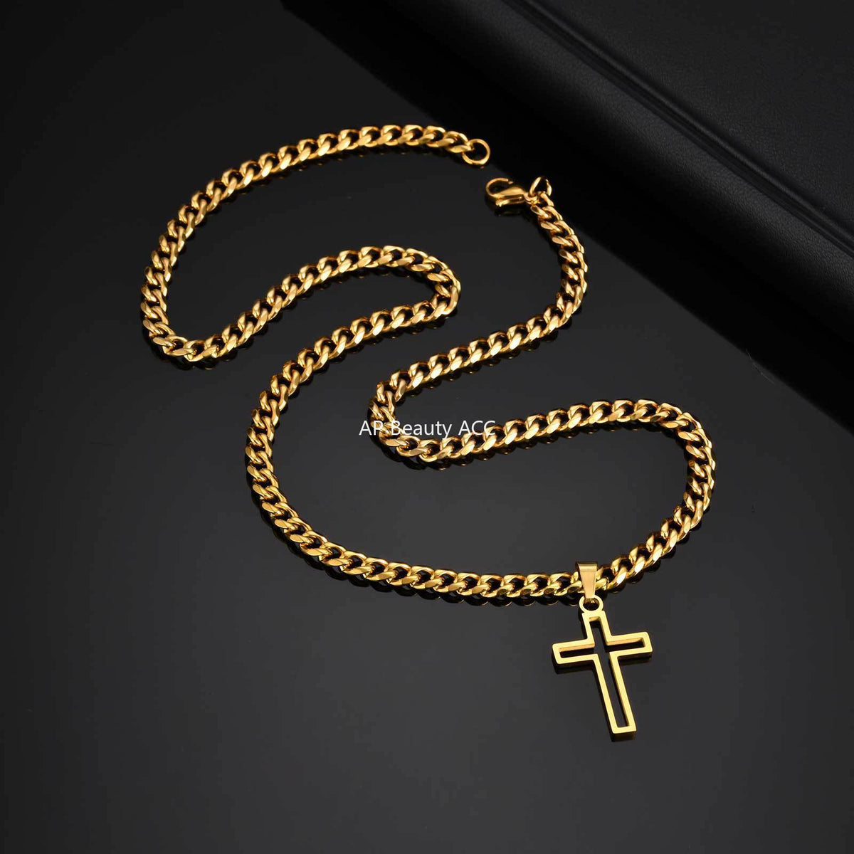 G관 - 스테인리스 스틸 십자가 펜던트 체인 목걸이 [PN-1531] 25.11-1