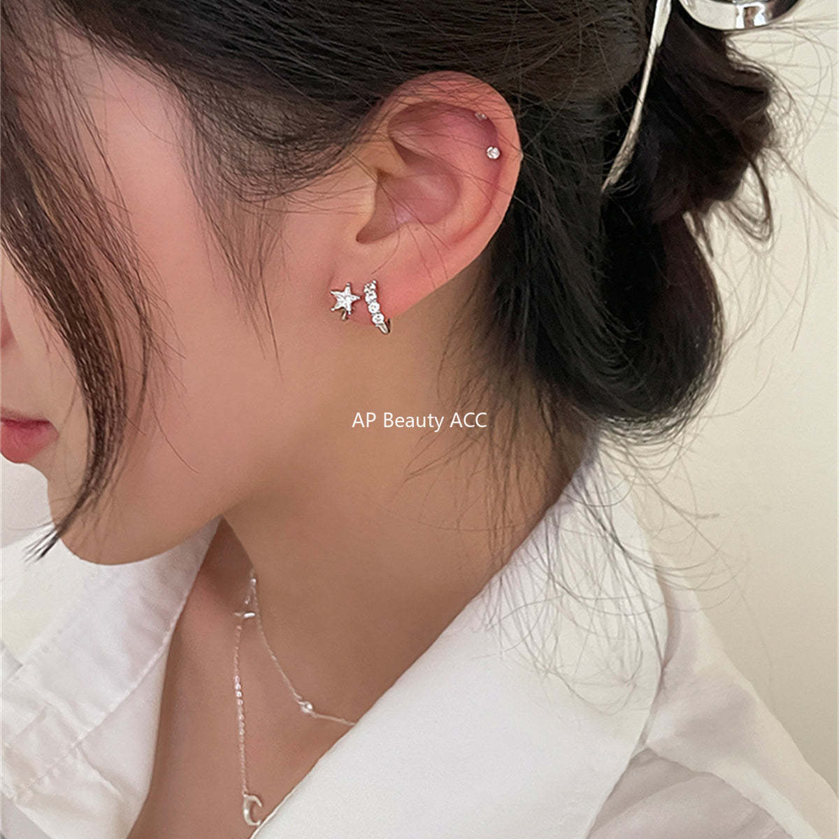 A관 - 별 모양 큐빅 925 은침 귀걸이 [EH-3764] 25.08-5
