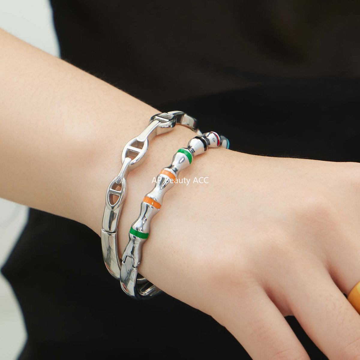 D관 - 스테인리스 스틸 18K 도금 버클 팔찌 [Z522-Z523-Z524] 25.12-3