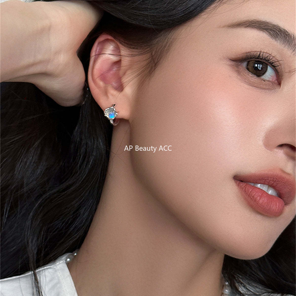 A관 - 925 은침 문스톤 큐빅 귀걸이 [EH-3690] 25.06-4