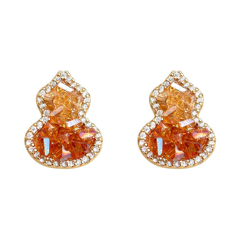 C관 - 925 은침 크리스탈 호리병 모양 큐빅 귀걸이 [6949] 25.10-4