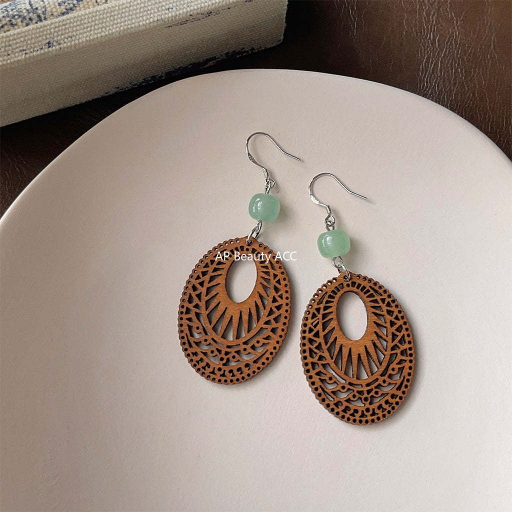 C관 - 아벤츄린 핸드메이드 은침 귀걸이 [3719] 24.04-1