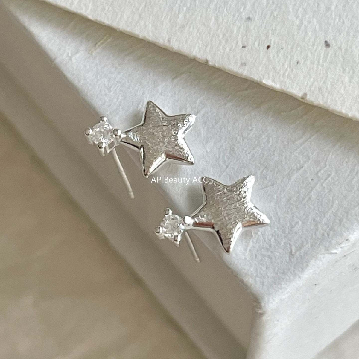 F관 - 925 실버 큐빅 별 모양 스터드 귀걸이 [C1417] 25.10-4
