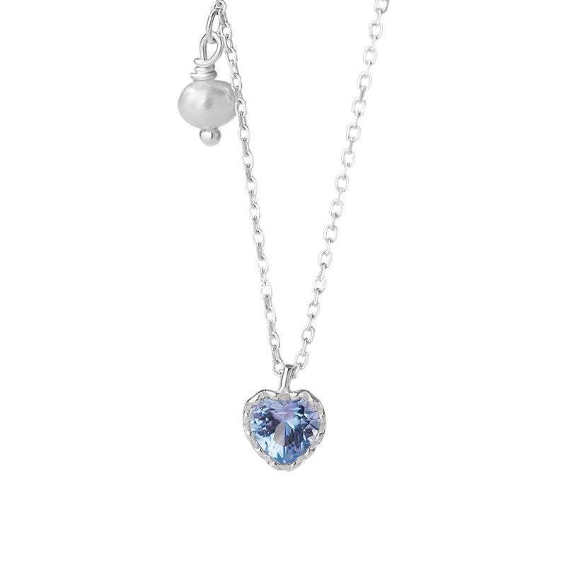 B관 - 925 실버 하트 큐빅 진주 펜던트 목걸이 [YC2151N_1] 25.10-1