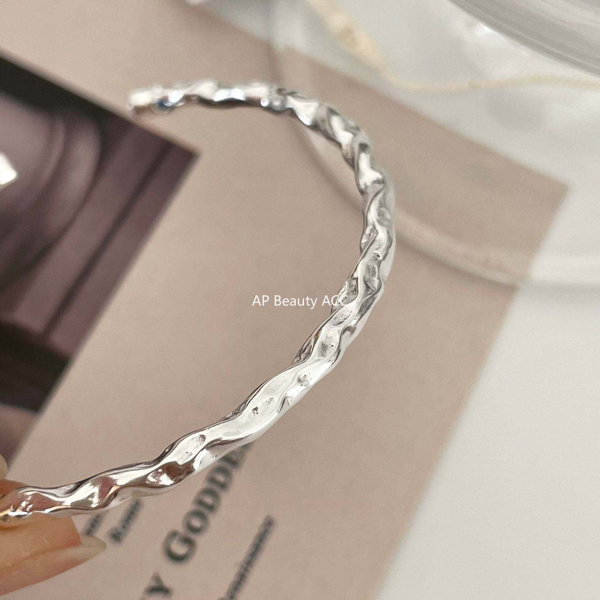 F관 - 925 실버 무광 비정형 오픈형 팔찌 [A255] 25.12-1