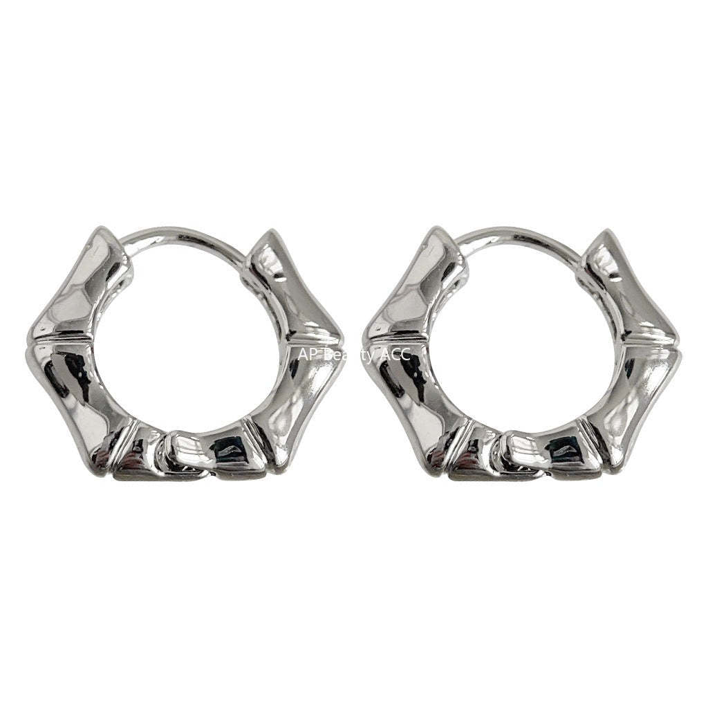 C관 - 기하학 대나무 디자인 귀걸이 시크한 귀걸이 [3594] 24.01-4