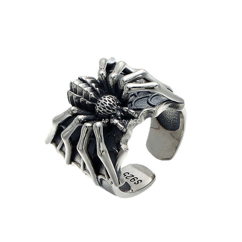 G관 - 거미 모양 빈티지 실버색 반지 [J2679] 25.11-4