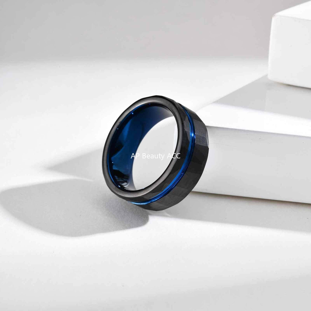 G관 - 텅스텐 스틸 8mm 샌딩 라인 반지 [TCR-104B07] 25.10-5