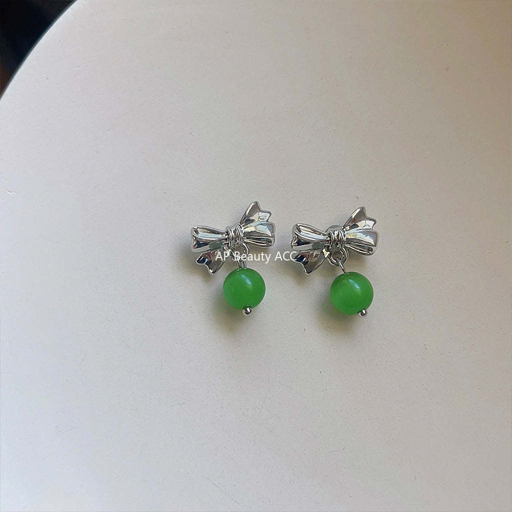 C관 - 고급스러운 글라스 묘안석 귀걸이 숲 속 스타일 귀걸이 [2395] 24.04-2