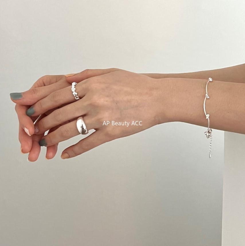 F관 - 925 실버 폴딩 라인 비즈 팔찌 [A312] 25.12-1